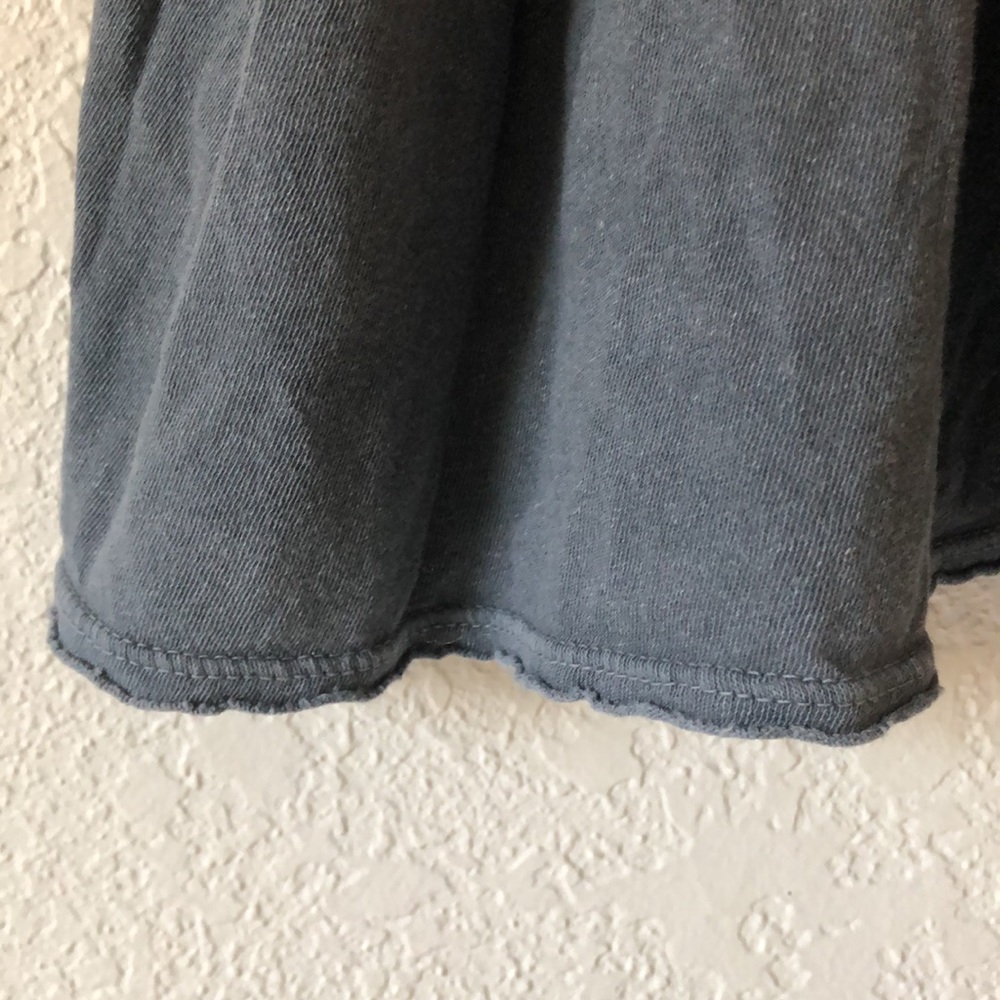 Free People Washed Slate Gray Short Sleeve Peplum Tee - Picture 3 of 4